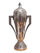 EARLY 20TH CENTURY LARGE SILVER PLATE TROPHY URN