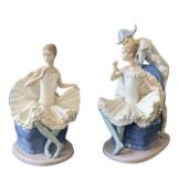 LLADRO - NAO - TWO LATE 20TH CENTURY PORCELAIN BALLERINA FIGURES