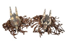 PAIR OF 20TH CENTURY WEST AFRICAN BOBO MASKS