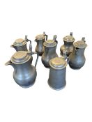 COLLECTION OF 18TH & 19TH CENTURY PEWTER QUART TANKARDS