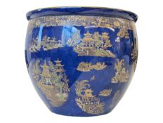CARLTONWARE - EARLY 20TH CENTURY CIRCA 1920S BLUE & GILT JARDINERE PLANTER