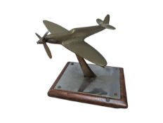20TH CENTURY BRASS WWII SPITFIRE AIRPLANE PAPERWEIGHT
