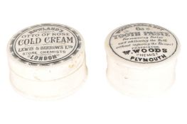 TWO VICTORIAN CERAMIC CHEMIST POTS