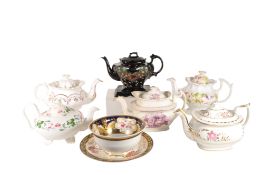 SIX LATE 19TH/20TH CENTURY COLLECTION OF PORCELAIN PERIOD TEAPOTS