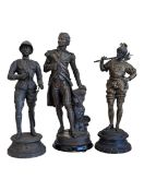 COLLECTION OF 19TH CENTURY SPELTER FIGURE STATUES