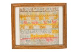 1891 VICTORIAN NEEDLEPOINT SAMPLER