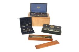 COLLECTION OF 20TH CENTURY VINTAGE CASED DRAWING EQUIPMENT SETS