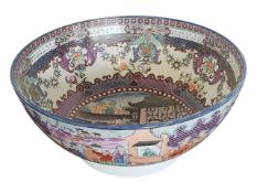18TH CENTURY CERAMIC PEARLWARE PUNCH BOWL