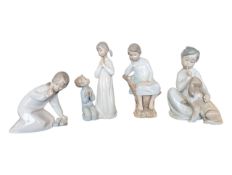 LLADRO - FOUR LATE 20TH CENTURY PORCELAIN FIGURES