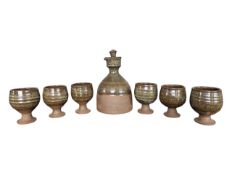 JOHN BUCHANAN - LATE 20TH CENTURY ANCHOR POTTERY DECANTER SET