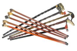 LARGE COLLECTION OF VINTAGE 20TH CENTURY ANIMAL WALKING STICKS