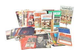 COLLECTION OF VINTAGE FOOTBALL PROGRAMMES, MEMORABILIA, STICKER BOOKS
