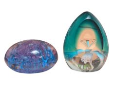 CAITHNESS - TWO LIMITED EDITION STUDIO GLASS PAPERWEIGHTS