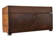 GEORGE III EARLY 19TH CENTURY MAHOGANY TEA CADDY