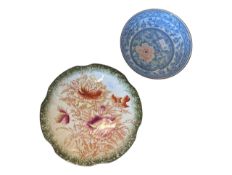 19TH CENTURY MYOTT & SONS DUDLEY PLATE WITH 20TH CENTURY ARITA JITSU-TO BOWL