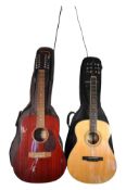 TWO LATE 20TH CENTURY VINTAGE ACOUSTIC GUITARS