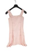 GIANNI VERSACE COUTURE - 1994 VINTAGE DESIGNER ITALIAN SILK PINK GINGHAM DRESS