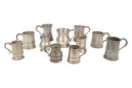 LARGE COLLECTION 19TH & 20TH CENTURY PEWTER TANKARDS