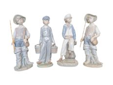 LLADRO - FOUR LATE 20TH CENTURY PORCELAIN FIGURES