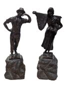 ERNEST BECK (AUSTRIAN) - TWO BRONZE FIGURINES BOTH SIGNED