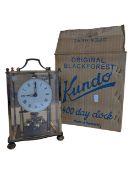 KUNDO - BOXED MID CENTURY ORIGINAL BLACK FOREST 400 DAY MANTEL CLOCK