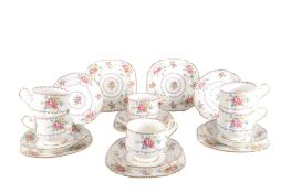 ROYAL ALBERT - 20TH CENTURY BONE CHINA PETIT POINT PART TEA SERVICE