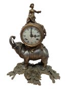 BREVETTATO OF ITALY - 20TH CENTURY VINTAGE IMPERIAL BRASS MANTEL CLOCK
