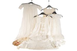FOUR 19TH AND 20TH CENTURY WHITE CHRISTENING GOWNS