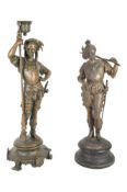 19TH CENTURY BRONZE SPELTER SPANISH FIGURINES