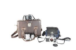 TWO 21ST CENTURY CONTEMPORARY DIGITAL CAMERAS AND LENSES