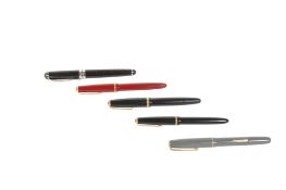 COLLECTION OF FIVE VINTAGE 20th CENTURY FOUNTAIN PENS