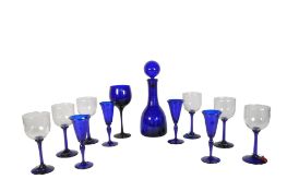 COLLECTION OF BRISTOL BLUE GLASS