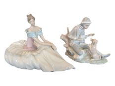 LLADRO - NAO - TWO LATE 20TH CENTURY PORCELAIN FIGURES
