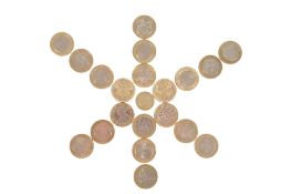 COLLECTION OF THIRTY SIX CIRCULATED COMMEMORATIVE TWO POUND COINS