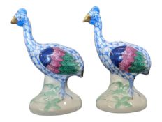 TWO 20TH CENTURY HEREND HUNGARIAN PORCELAIN BIRD FIGURES