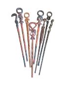 LARGE COLLECTION OF VINTAGE 20TH CENTURY AFRICAN WOODEN CARVED WALKING STICKS/STAFFS