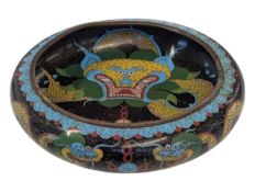20TH CENTURY CHINESE CLOISONNE DRAGON BOWL