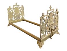 EARLY 20TH CENTURY VINTAGE BRASS EXTENDING BOOK SLIDE BOOKCASE