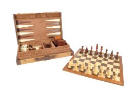 LATE 20TH CENTURY BACKGAMMON COMPENDIUM IN FITTED CARRY CASE