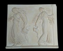 20TH CENTURY CARVED PANEL OF MAENAD DANCING