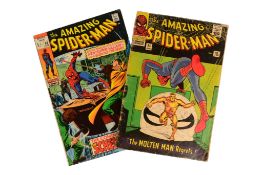 COMIC BOOKS - X2 VINTAGE MARVEL SPIDER MAN COMICS