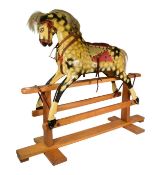 VINTAGE HAND PAINTED WOODEN ROCKING HORSE