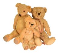 TEDDY BEARS - COLLECTION OF X3 VINTAGE TEDDY BEARS