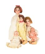 DOLLS - COLLECTION OF VINTAGE GERMAN BISQUE HEADED DOLLS