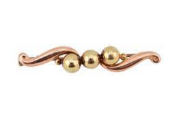 RETRO 14CT BI COLOUR GOLD BROOCH PIN