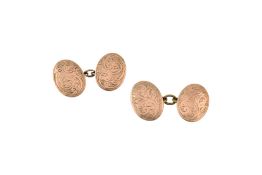 PAIR OF 9CT GOLD AND METAL CUFFLINKS