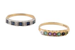 TWO HALLMARKED 9CT GOLD & GEM SET RINGS