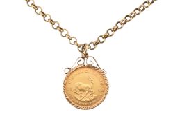 1/10 GOLD KRUGERRAND PENDANT NECKLACE