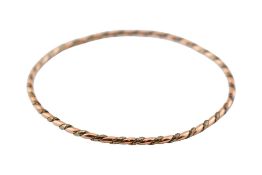 HALLMARKED 9CT BI COLOUR GOLD BANGLE