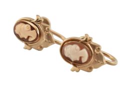 JASPERWARE, CARNELIAN BROOCH PINS & CARVED CAMEO EARRINGS & PENDANT